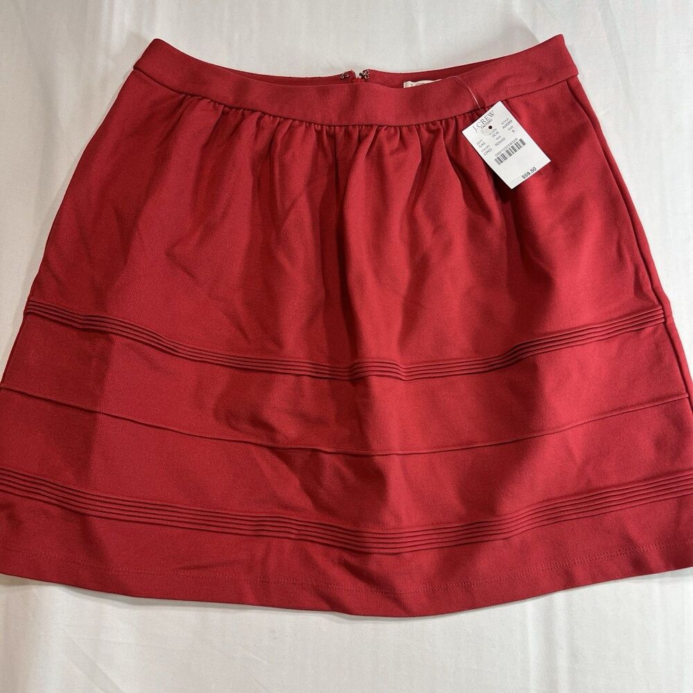 MWT J Crew Mercantile Skirt Womens Size 8 Red Pull On Sidewalk Pockets Date Mini